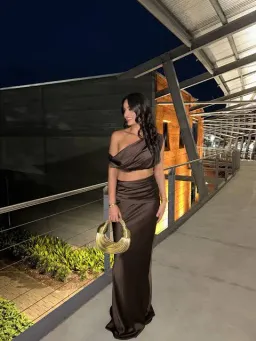 Effie Kats Perez Top & Skirt - Chocolate Size 8/Small for rent on The Volte - image 3