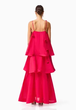 Elliatt Thalia Tiered Gown in Pink Size Small for rent on The Volte - image 3