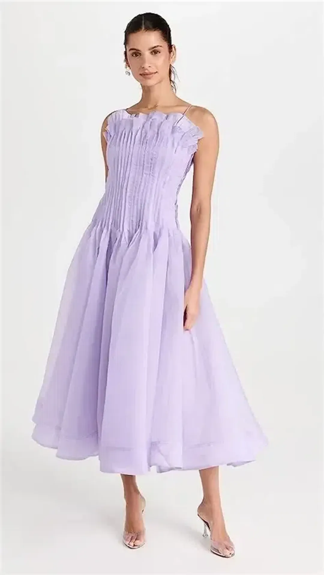 Aje Horizon Pintucked Midi Dress - size 16  for rent on The Volte - main image