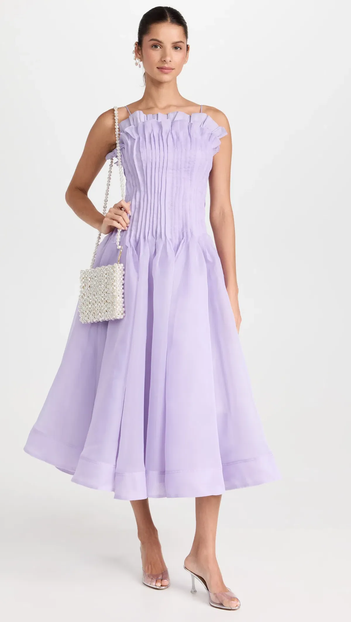 Aje Horizon Pintucked Midi Dress - size 16  for rent on The Volte - main image