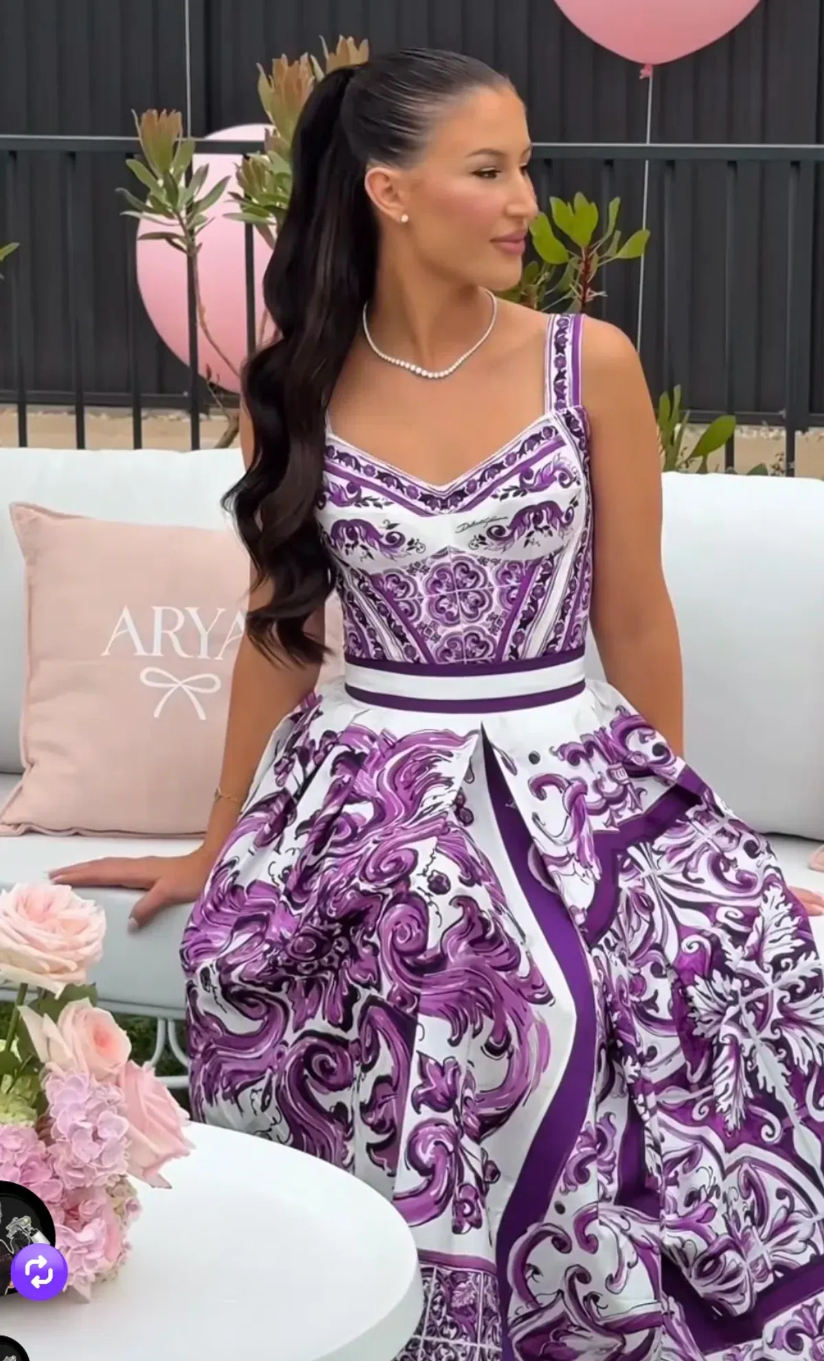 DOLCE & GABBANA Majolica print bustier and skirt (AU 6) for rent on The Volte - main image