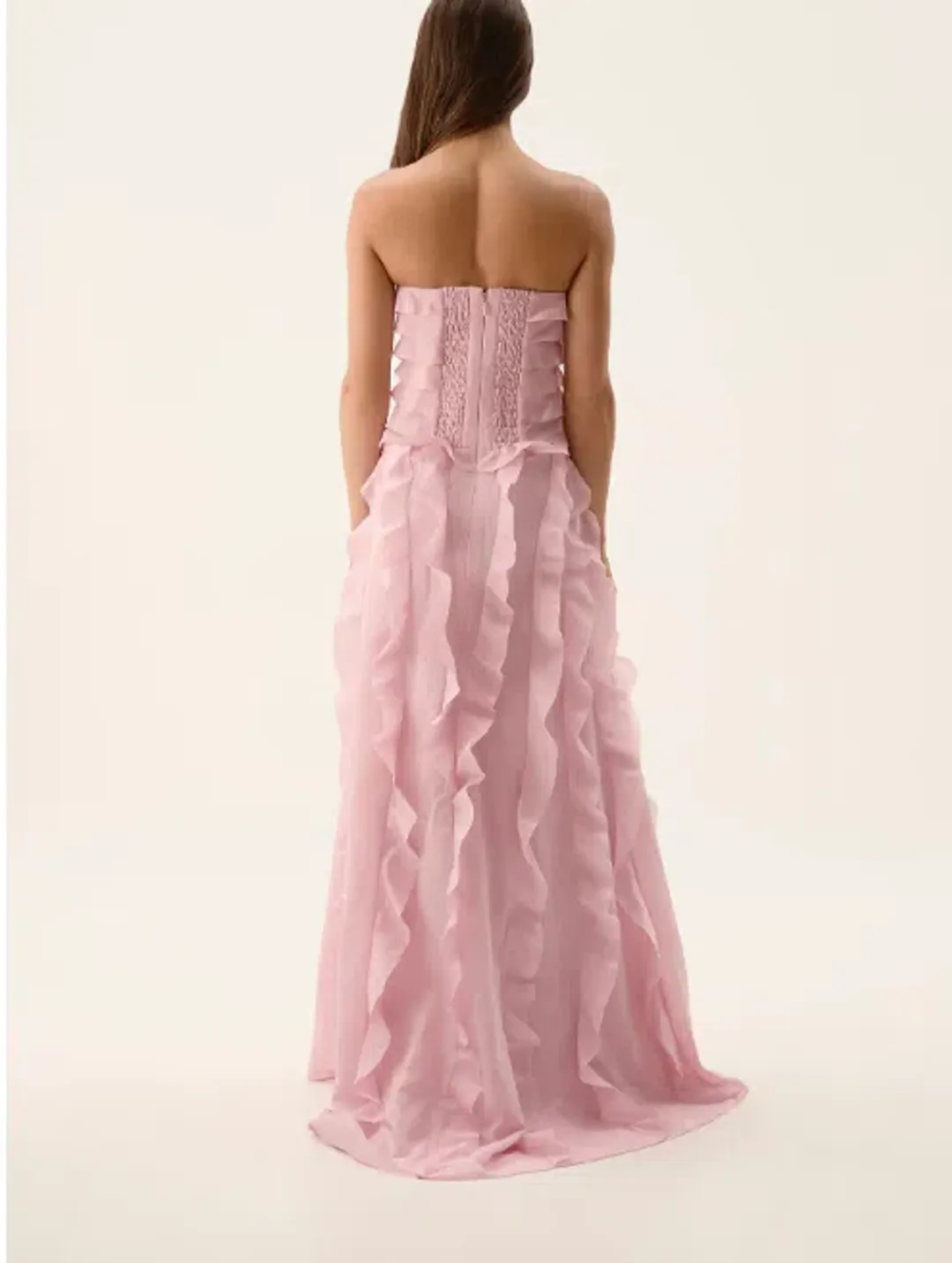 Aje Allairie Maxi Gown - Chalk Pink for rent on The Volte - main image