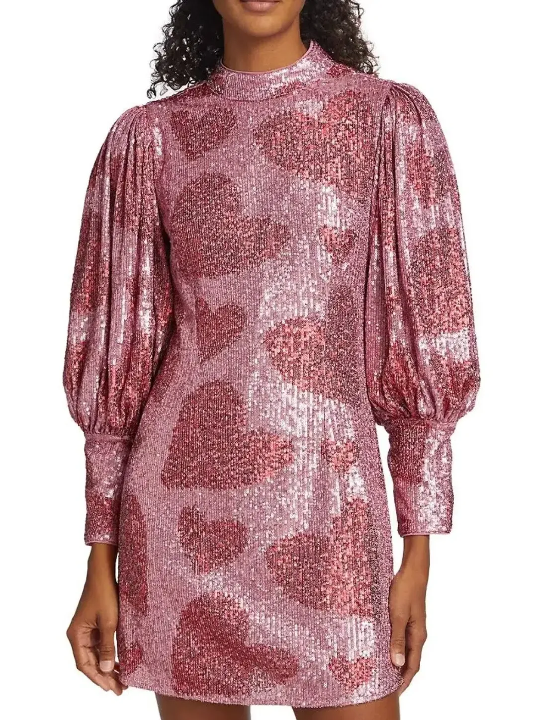 Farm Rio Hearts Sequin Mini Dress sz M for rent on The Volte - main image