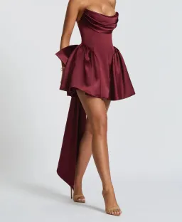 Baby Boo - Trinity Mini Dress Burgundy Size 12 for rent on The Volte - image 4