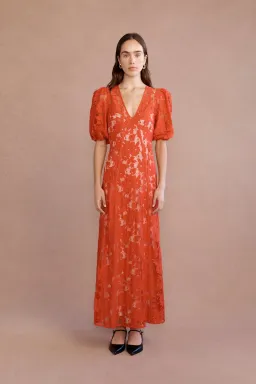 Lovaan Adeline Midi Dress Cherry Size 12 for rent on The Volte - image 1