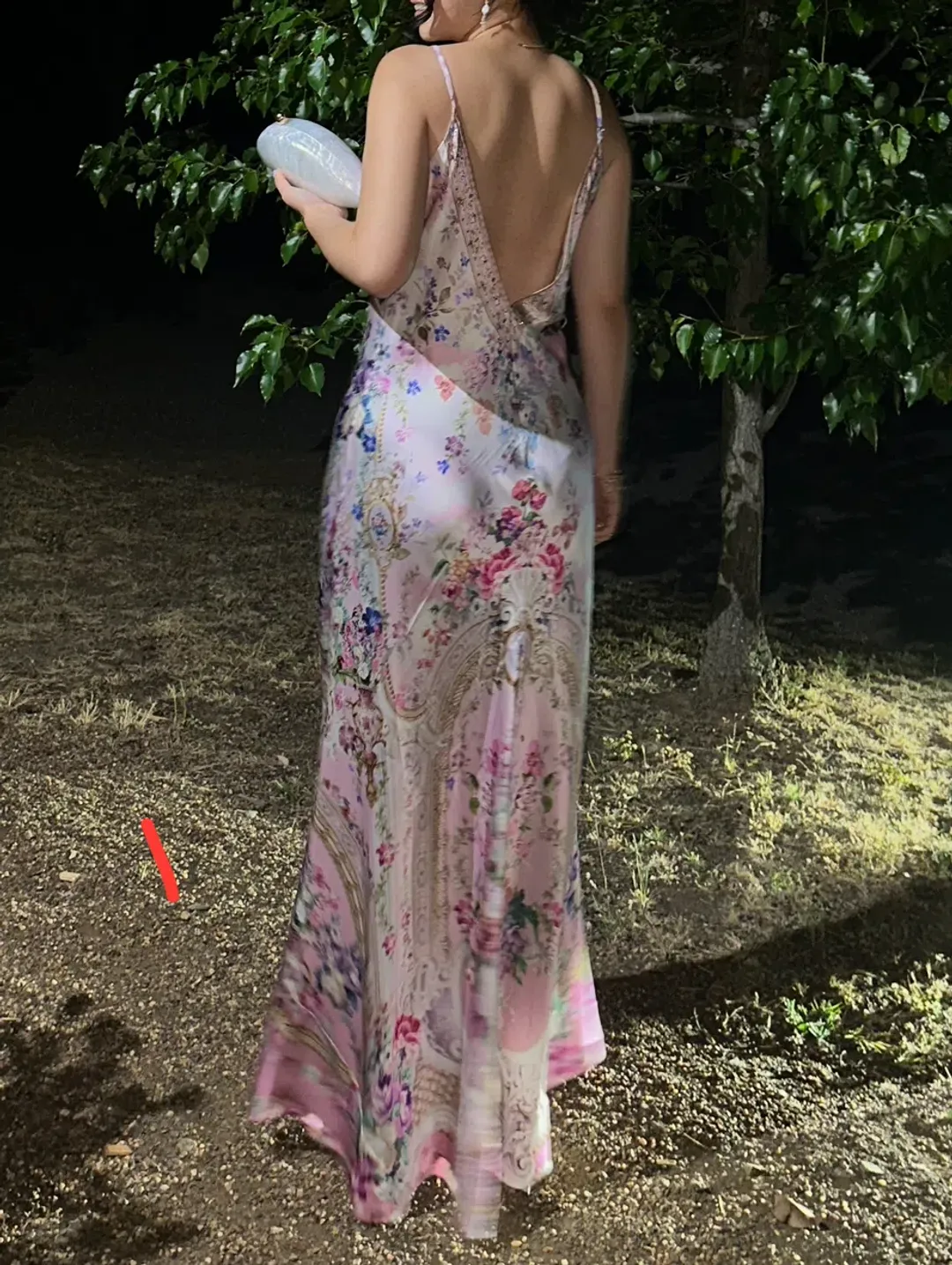 Camilla V-Neck Long Bias Slip Dress With Train Size M for rent on The Volte - main image