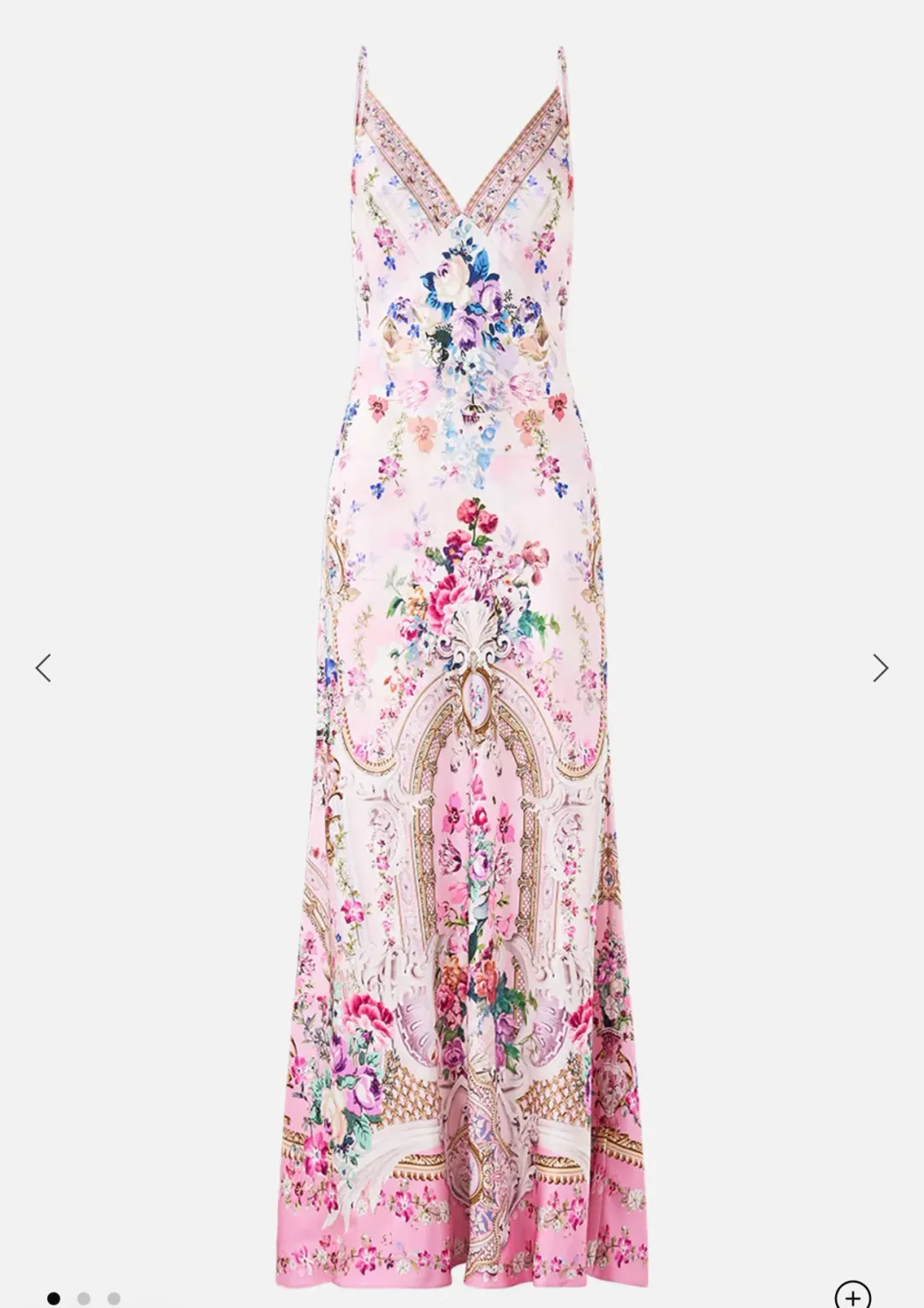 Camilla V-Neck Long Bias Slip Dress With Train Size M for rent on The Volte - main image