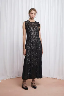Lovaan Audrey Dress Cotton/Nylon Black Size 6 for rent on The Volte - image 2