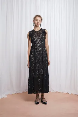 Lovaan Audrey Dress Cotton/Nylon Black Size 10 for rent on The Volte - image 1