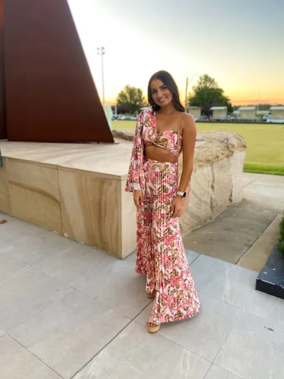 Significant Other Simone Set In Pink Sangria Floral - Size 8 for rent on The Volte - main image