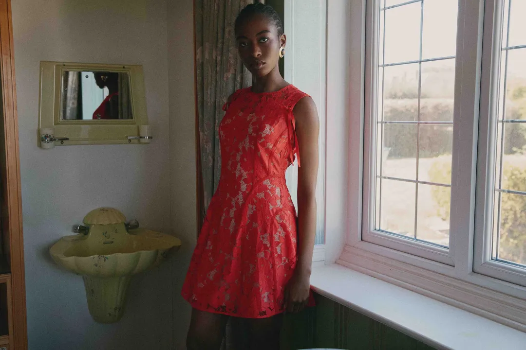 Lovaan Audrey Mini Dress Cherry Size 14 for rent on The Volte - main image