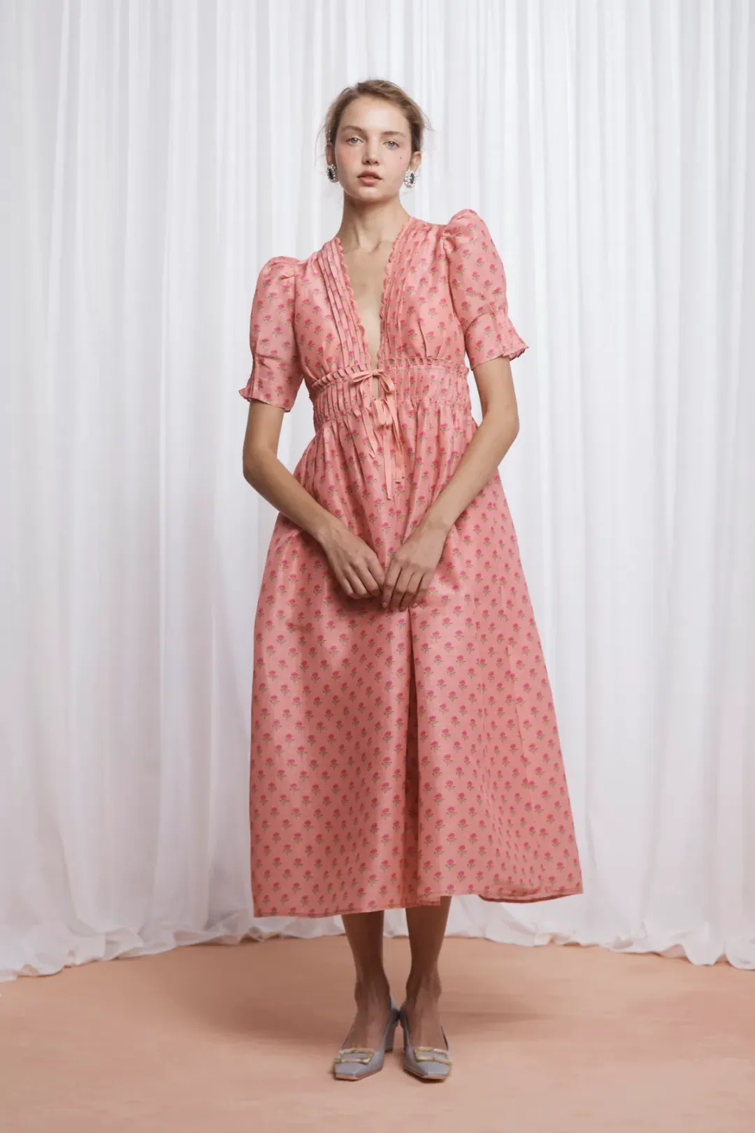 Lovaan Boehm Dress Tiny Rose Pink Size 12 for rent on The Volte - main image