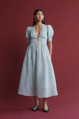 Lovaan Boehm Dress Blue Gingham Size 10 for rent on The Volte - image 1