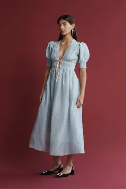 Lovaan Boehm Dress Blue Gingham Size 12 for rent on The Volte - image 2