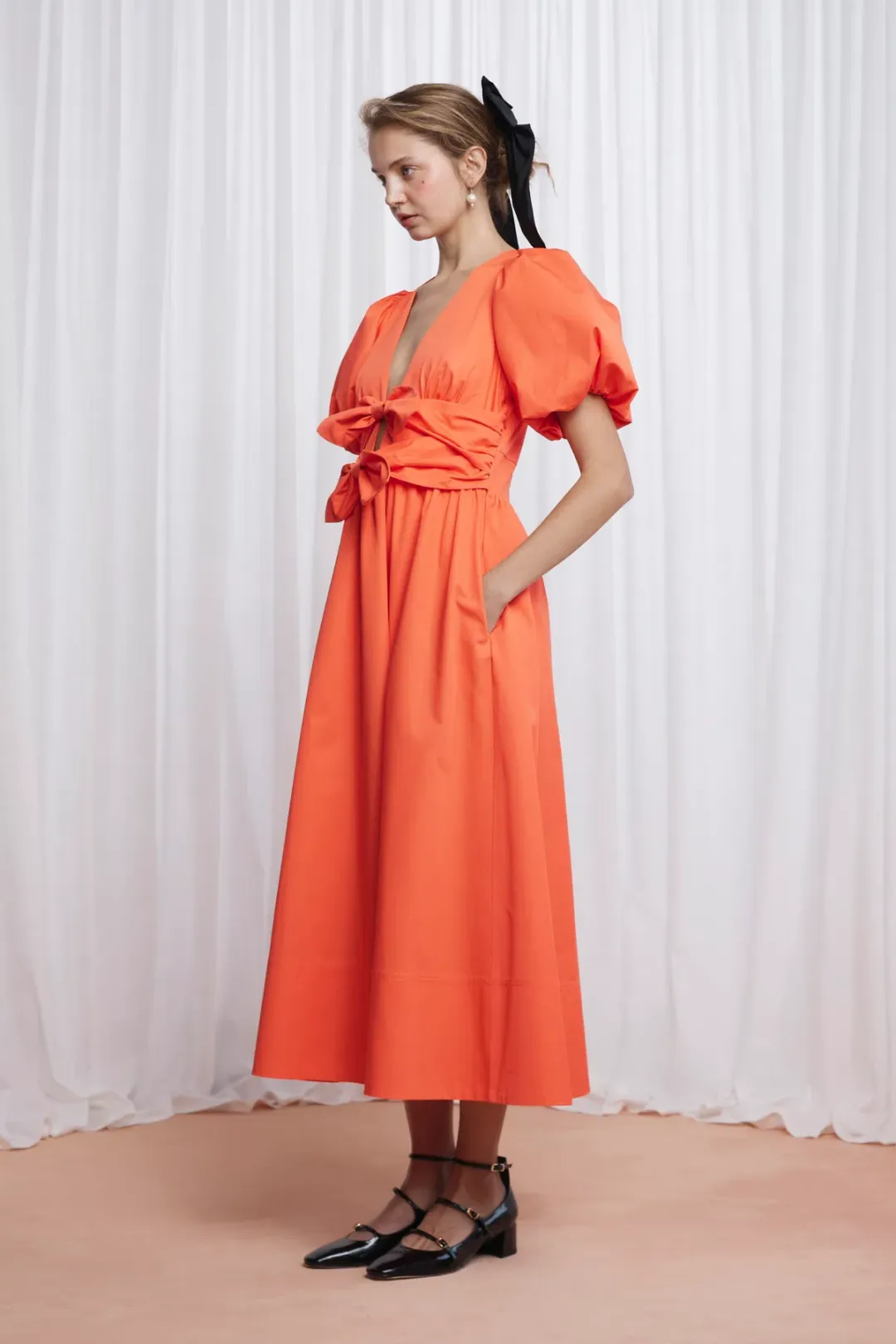 Lovaan Devon Dress Coral Size 8 for rent on The Volte - main image