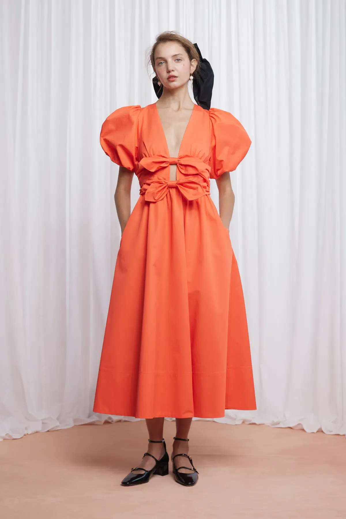 Lovaan Devon Dress Coral Size 8 for rent on The Volte - main image