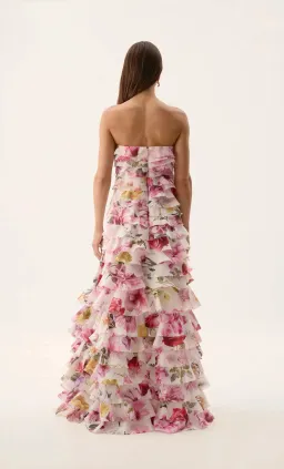 Aje / Fleur Pleated Gown / Collage Floral / Size 12 for rent on The Volte - image 4