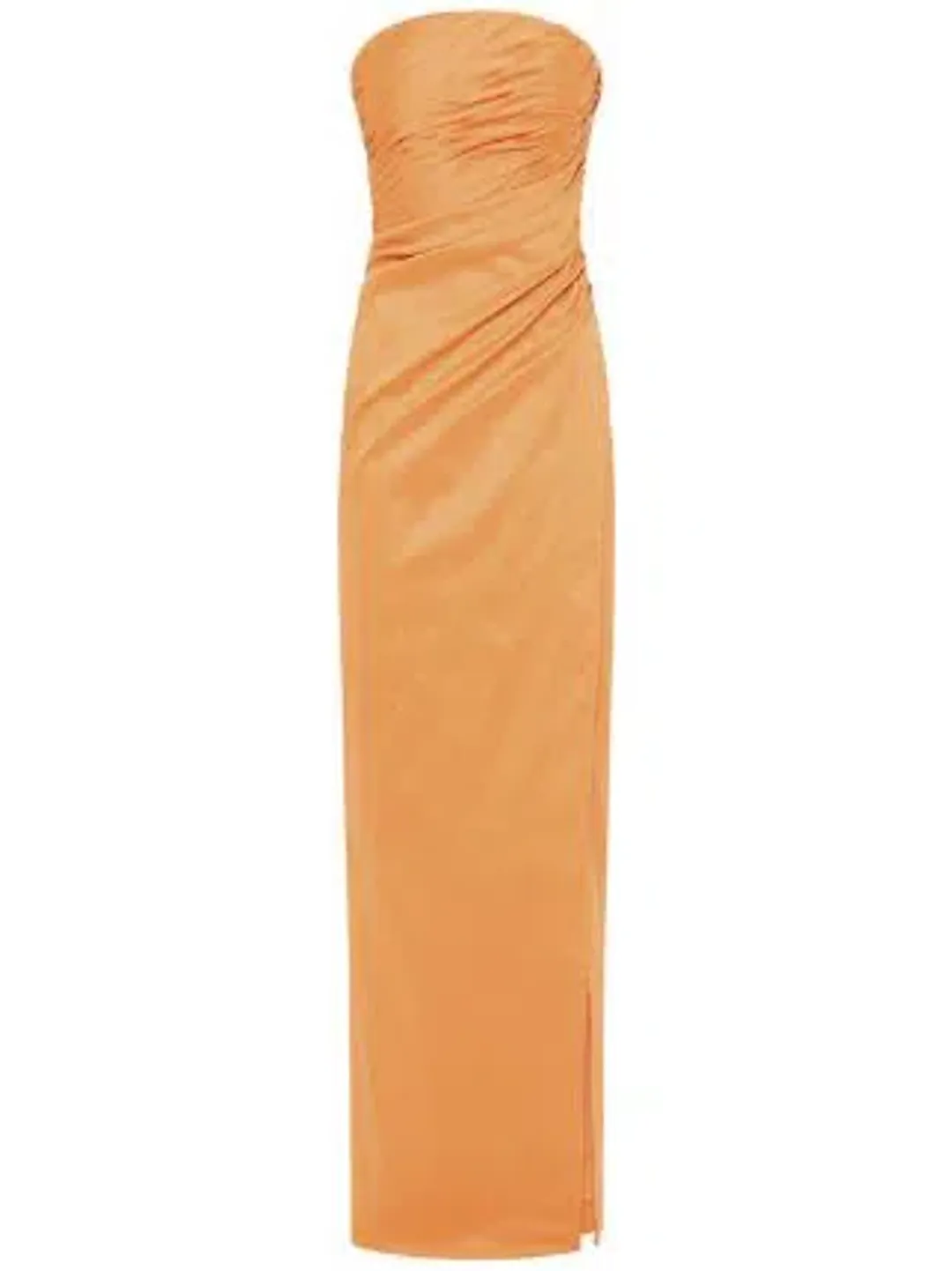 Rachel Gilbert Mira Strapless Gown Orange Amber Size 8 for rent on The Volte - main image