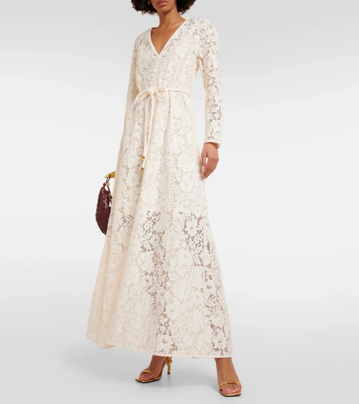 Zimmermann Matchmaker Lace Maxi Dress Cream Size 3/AU 14 for rent on The Volte - main image