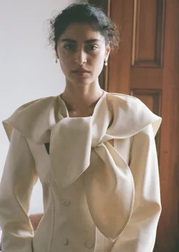 Lovaan Evelyn Dress Poly Linen Spandex Meringue Size 8 for rent on The Volte - image 6