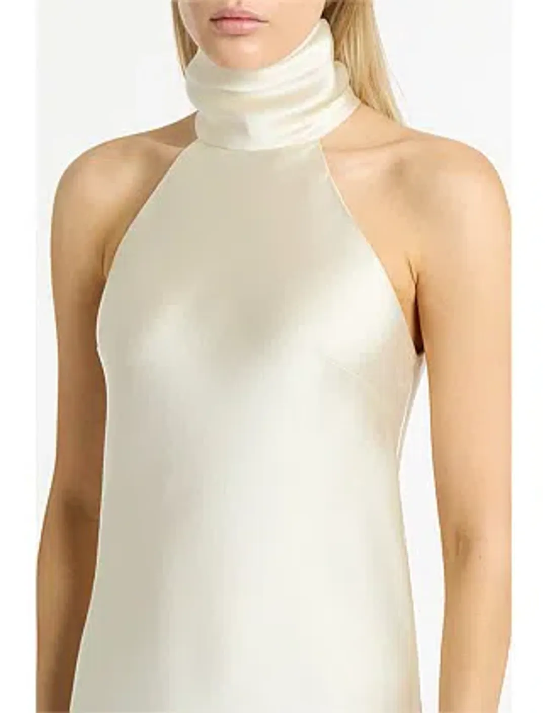 Carla Zampatti Ivory Satin Bias Dress Size 8  for rent on The Volte - main image