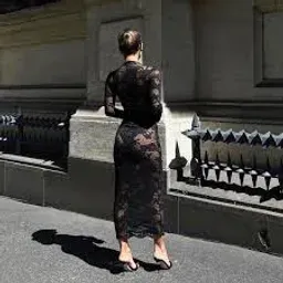 Effie Kats Martta Lace Dress Midi Black size 6 for rent on The Volte - image 3