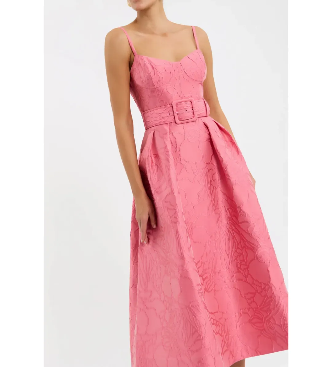 Rebecca Vallance Petra Midi Dress Pink Size 10 for rent on The Volte - main image