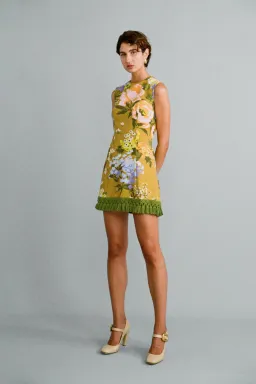 Lovaan Mathilda Dress Yellow Floral Size 8 for rent on The Volte - image 1