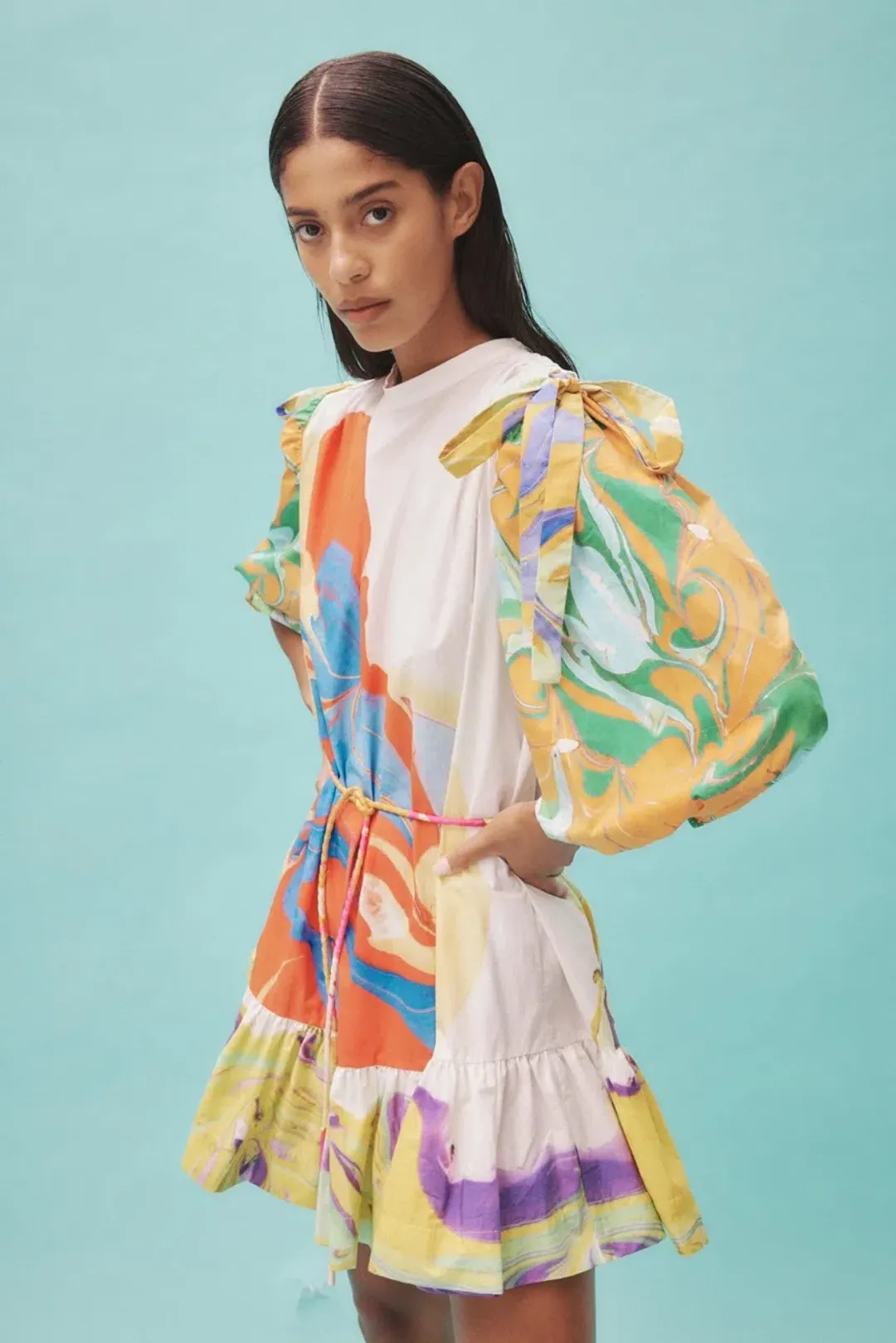 ALEMAIS Luca Mini Dress Multi Size 6 Au for rent on The Volte - main image