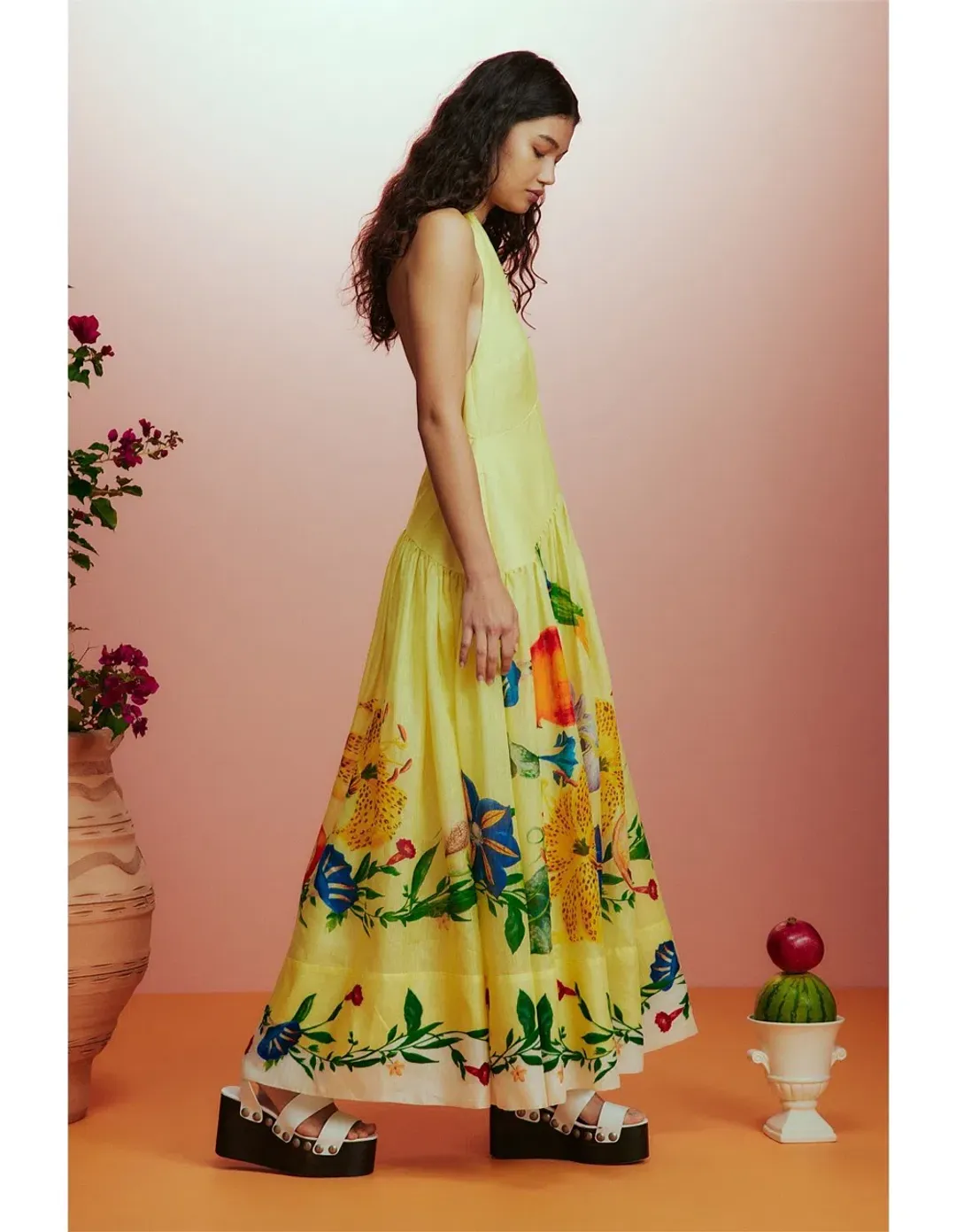 ALEMAIS Dahlia Halter Gown Yellow Size 10 AU for rent on The Volte - main image