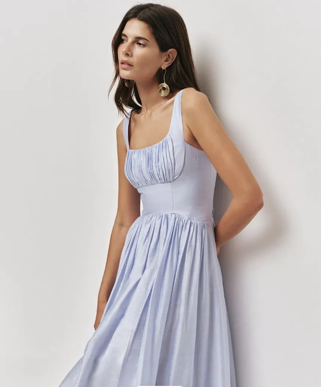 Aje Mist Midi Dress - Light Blue Size 12 for rent on The Volte - main image