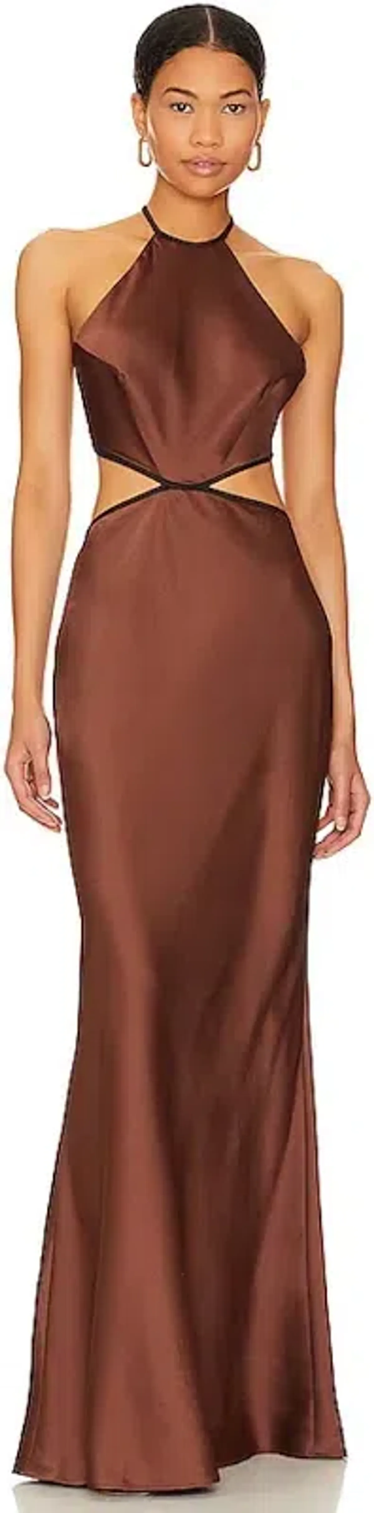 Misha Edem Maxi Dress - chocolate - size S/8 for rent on The Volte - main image