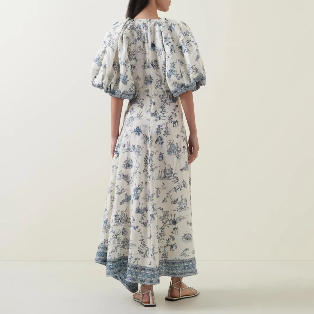 ALEMAIS Casa Midi Dress Print 8 AU for rent on The Volte - main image