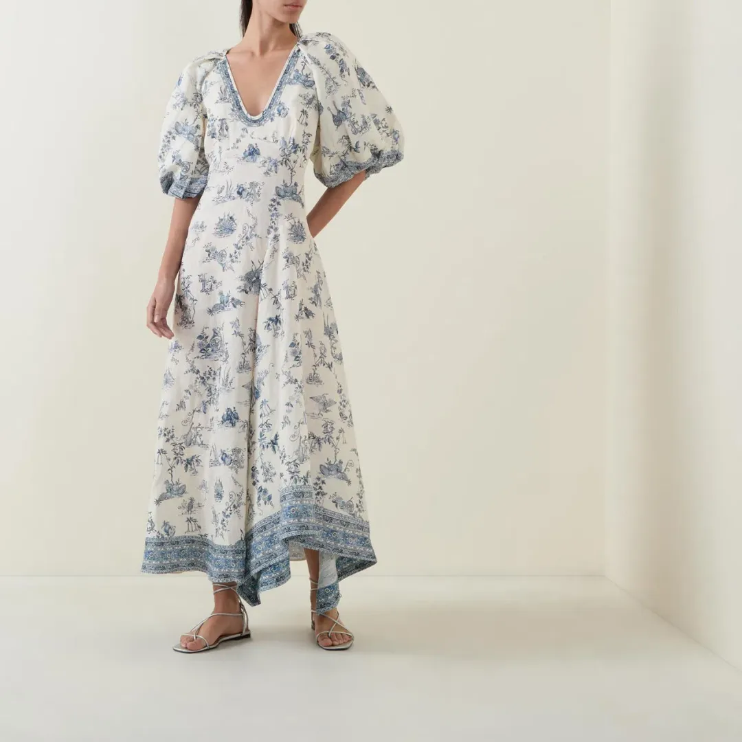 ALEMAIS Casa Midi Dress Print 8 AU for rent on The Volte - main image