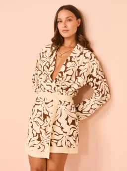 Mon Renn High Tide Mini Dress In High Tide Coffee Size 6 for rent on The Volte - image 1