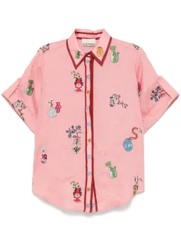ALEMAIS Timmy Embroidered Shirt & Sarong Skirt Pink Size 10 AU for rent on The Volte - image 6