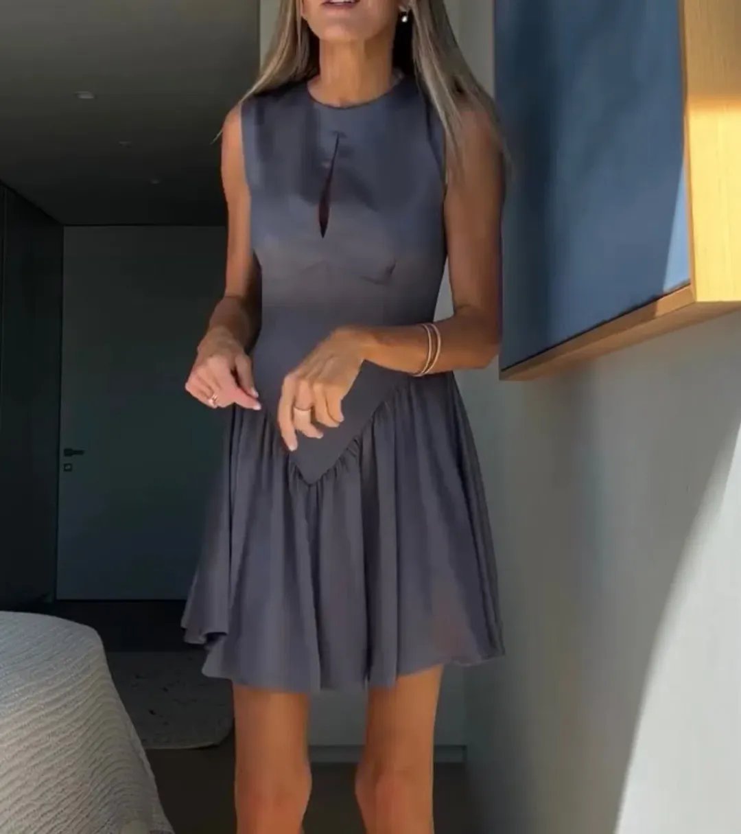 She Societe Paris Grey Ballerina Dress Size 6 for rent on The Volte - main image