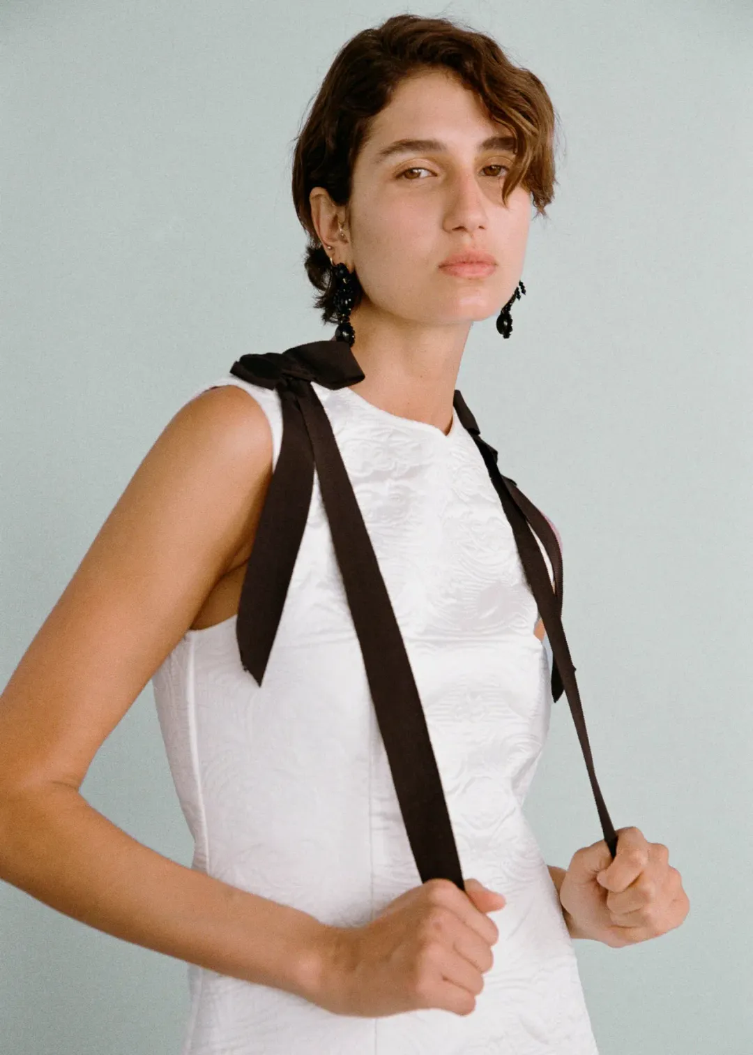 Lovaan Lena Dress Recycled Poly Taffeta White Size 6 for rent on The Volte - main image