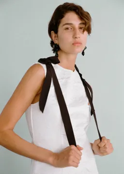 Lovaan Lena Dress Recycled Poly Taffeta White Size 6 for rent on The Volte - image 2