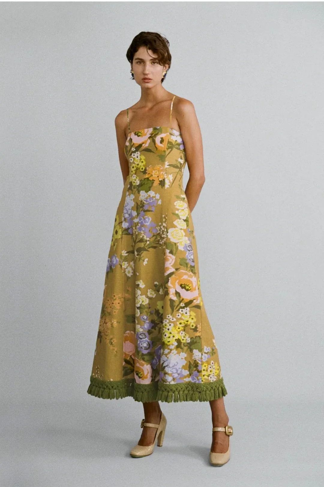 Lovaan Philippa Dress Linen Meadow Size 8 for rent on The Volte - main image