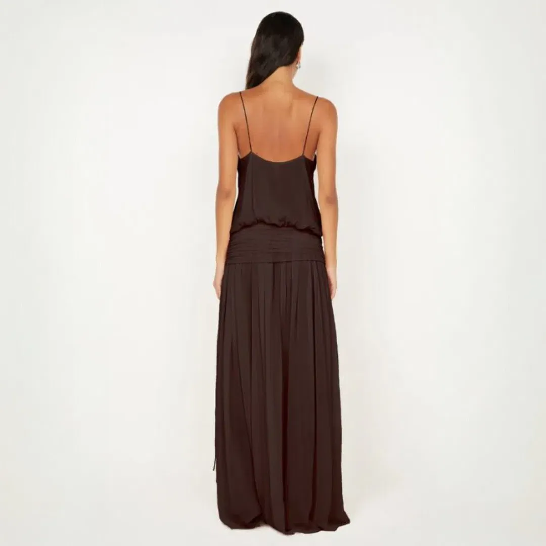 Bec + Bridge Camille Blouson Dress in Dark Chocolate Size 8 for rent on The Volte - main image