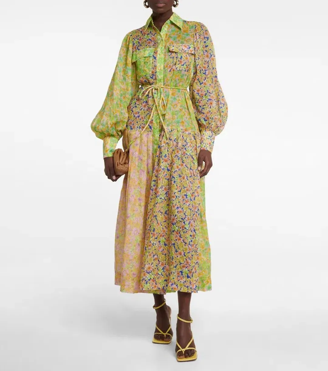 Alemais Daisy Patchwork Long Sleeve Shirt Dress Size XL AU 14/US 10 for rent on The Volte - main image