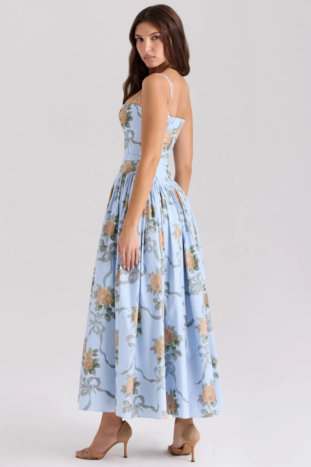 House of CB Ysabella Maxi Dress in Blue Floral for rent on The Volte - main image