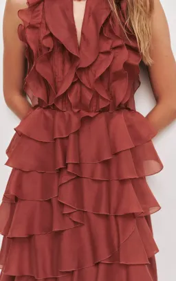 Aje Cleo Gown in Rust Sz 8 for rent on The Volte - image 4