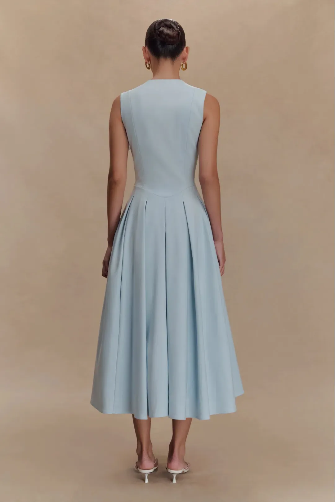 Meshki Keely Cotton Sleeveless Midi Dress - Sky Blue for rent on The Volte - main image