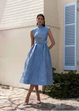 Rebecca Vallance Aegir Midi Dress; size 10 for rent on The Volte - image 1