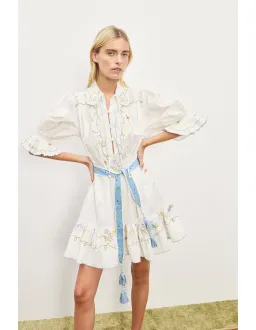 Alémais Giulia Embroidered Mini Dress Size 12 for rent on The Volte - image 1