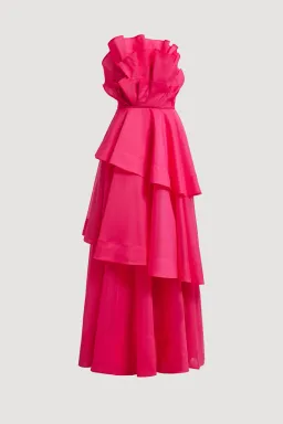 Aje Selestia Maxi Gown in Pink Magenta Size 10 for rent on The Volte - image 4