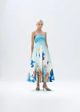 Justin Tong Aquarelle Midi Dress Multi Size 14 for rent on The Volte - image 5