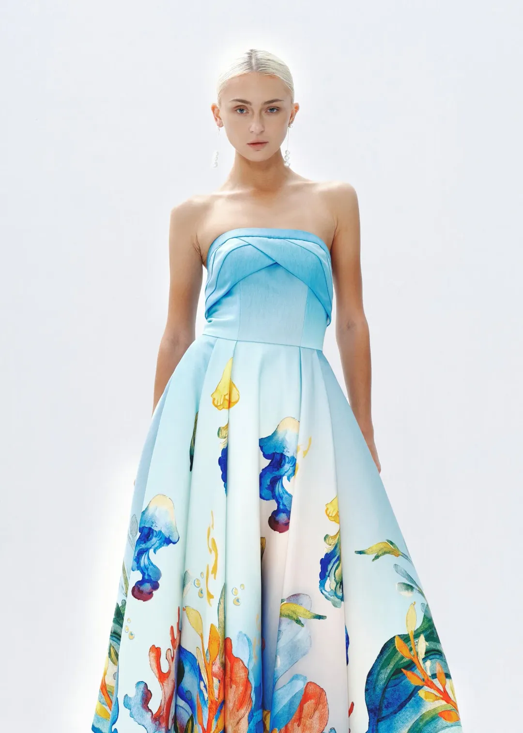 Justin Tong Aquarelle Midi Dress Multi Size 14 for rent on The Volte - main image